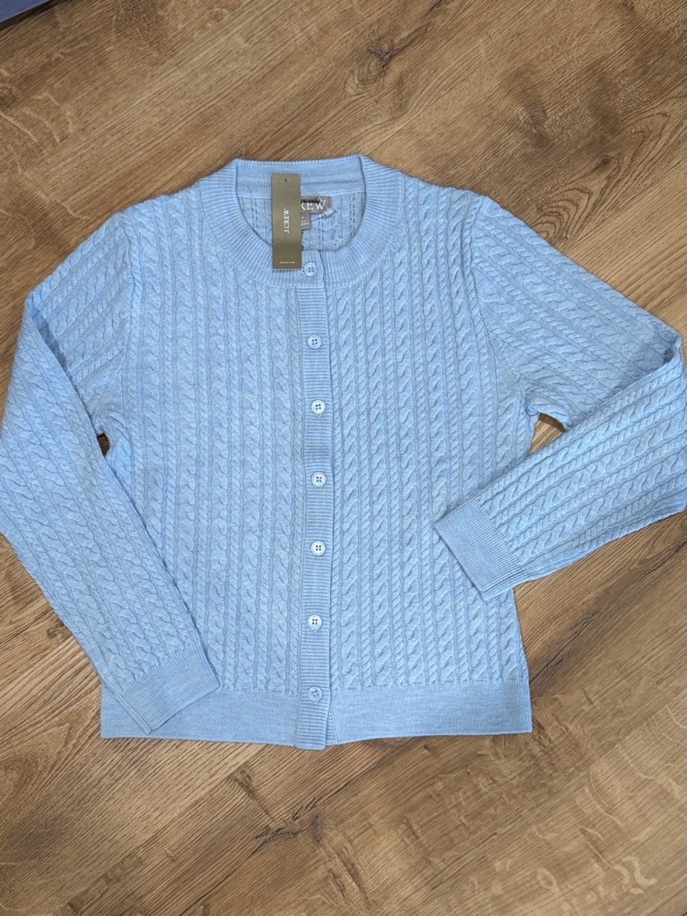 J Crew Cable-knit crewneck cardigan in merino wool - Picture 5 of 5